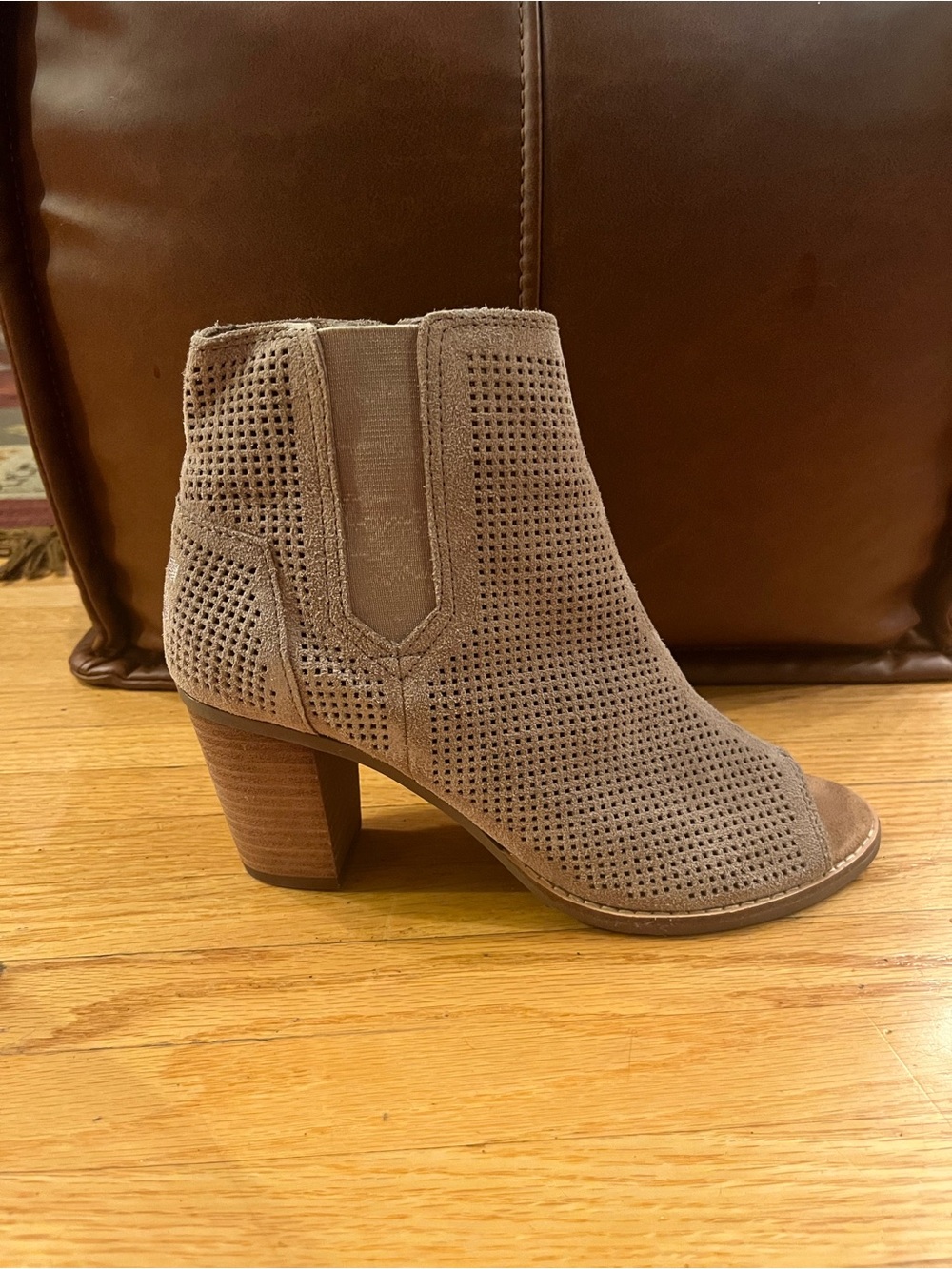 TOMS - Women's Majorca Peep Toe Boot - Tan - Size 8